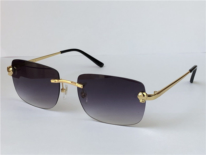 

design sunglasses fashion men small square frame metal animal rimless glasses modern vintage eyewear top quality with case uv 400 lens 0148, White;black