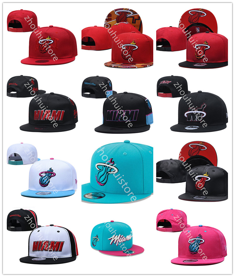 

Top Qualit Miami Heat Snapbacks Baseball Hats Teams City Mix Match Order All Cap Hat Wholesale stitched embroidery fast delivery, Black;white