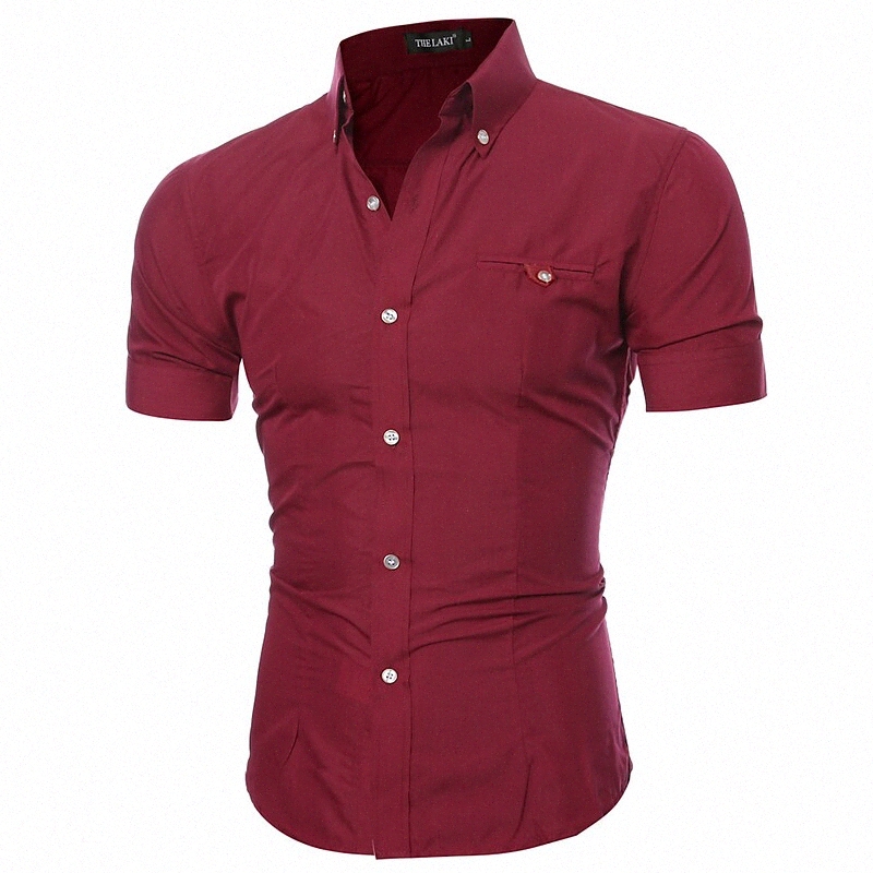 Men's Shirt Solid Colored Color Block Classic Collar Tops White Black Purple k4Wl#