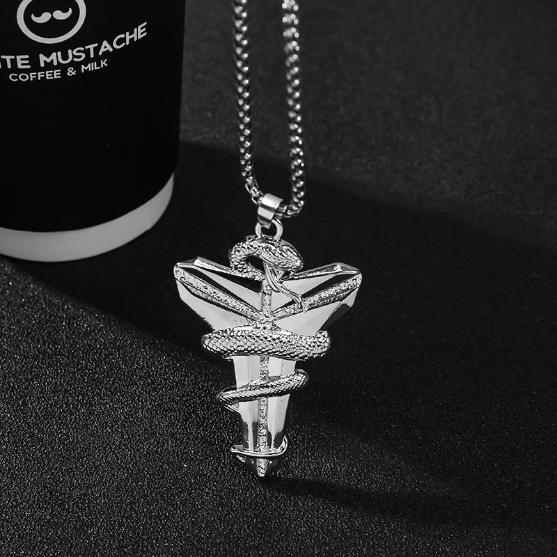 Necklace Hip Hop Mamba Snake Cross Boys and Girls Basketball Fans Pendant Fashion Accessories-image-718826937