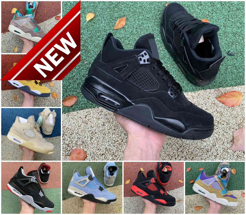 

Jumpman University Blue 4 4s Basketball Shoes Mens Cream Sail Red Thunder White Oreo Bred Desert Moss Union Taupe Haze What The Black Cement, J003