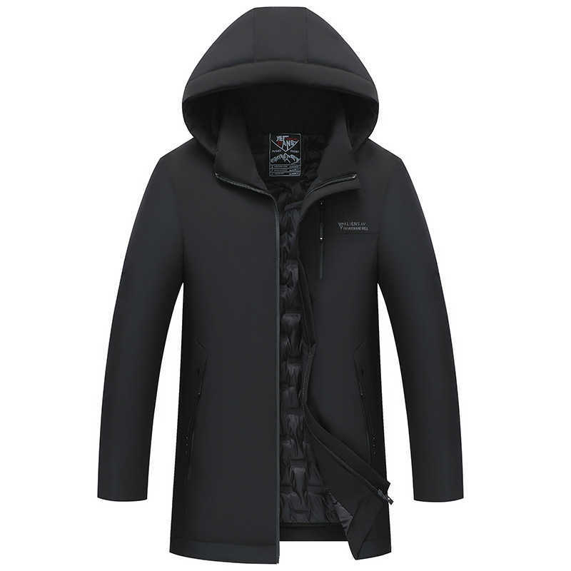 

Winter clothes middle-aged and elderly men's cotton padded jacket winter middle and long thickened warm jacket down cotton padded jacket, Black