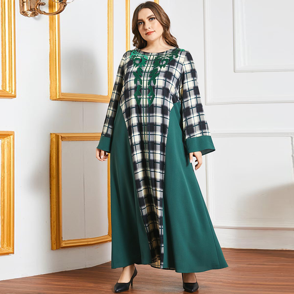 

Ramadan Eid Mubarak Plaid Abaya Dubai Turkey Muslim Hijab Dress Caftan Islam Dresses Abayas For Women Vestidos Robe Longue Femme