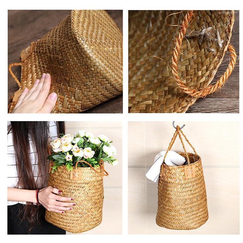 

Storage Baskets Lavender Delicate Vase Woven Miscellaneous Home Basket Hanging Rattan Potted Planters