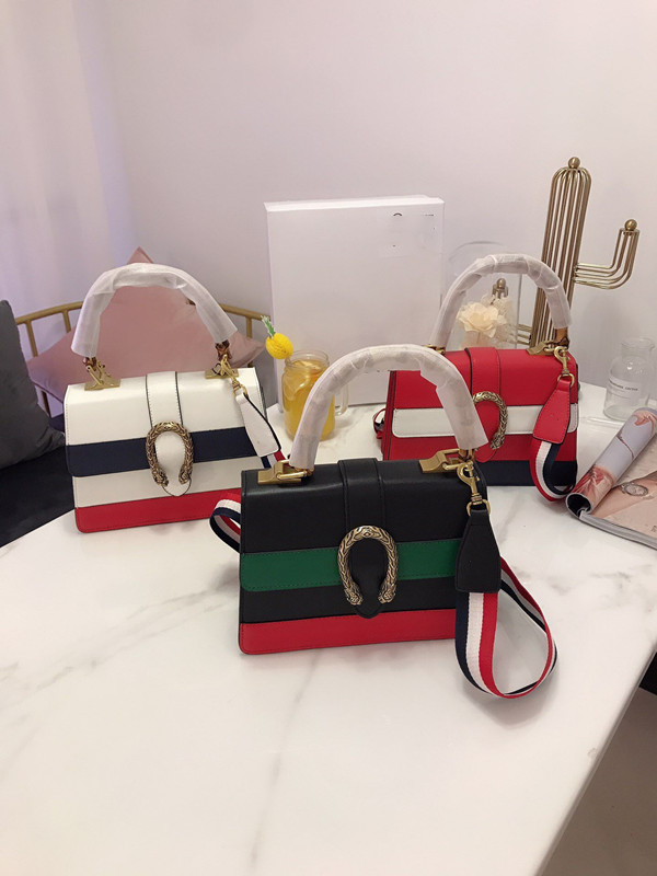 

Original style ladies fashion bag luxury designer 100% leather personality fashions atmosphere stitching Bacchus bags handbag with box
