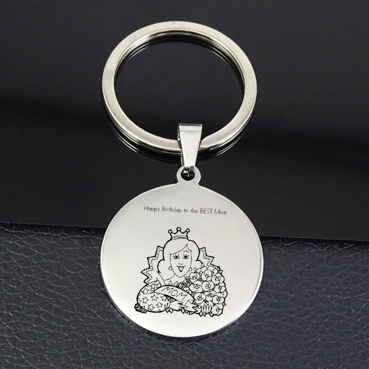 

Keychains Fashion Disc Pendant Keychain High Quality Women's Jewelry Birthday Gift For Mom YP7303