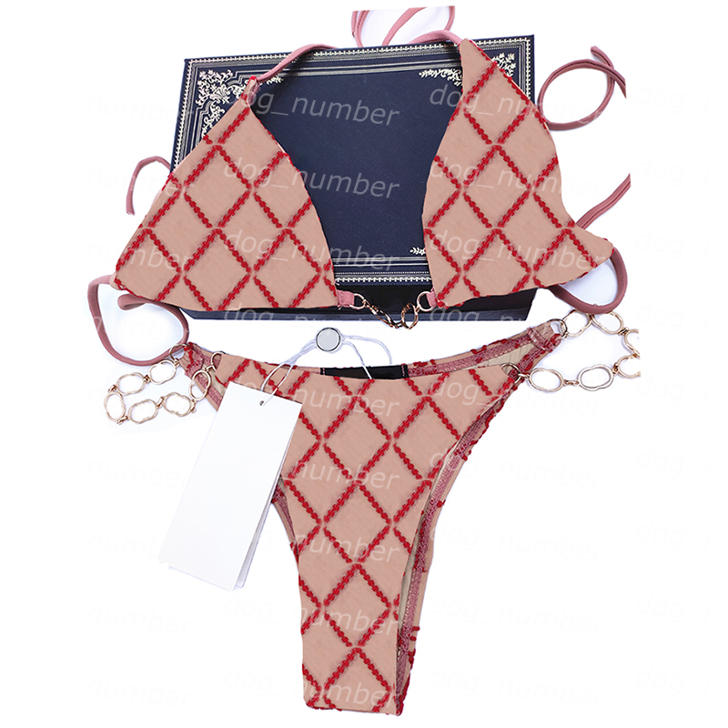 

Letter Chain Design Bikinis Halter Split Beach Bra Briefs SpasHG Womens Summer Holiday Pool Party Swimwear Swimsuit Diving Surfing Bikini Set