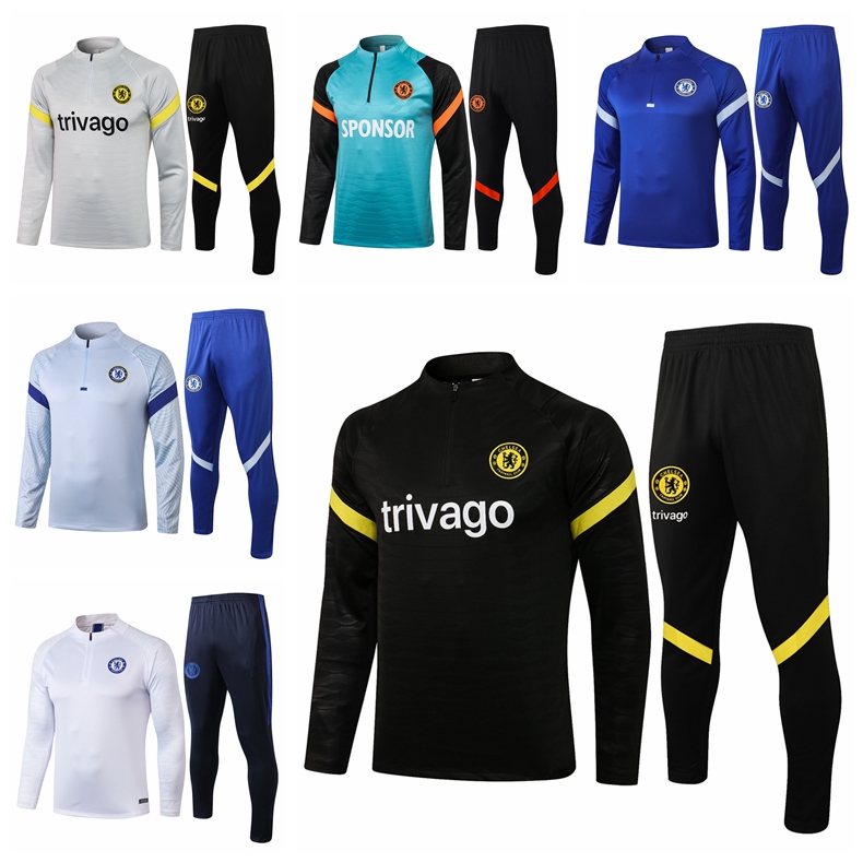 

21/22 CHELse Tracksuits LUKAKU WERNER Survetement Training suit Soccer Havertz ZIYECH Football Tracksuit PULISIC KANTE jogging futbol Maillots de Foot Q62