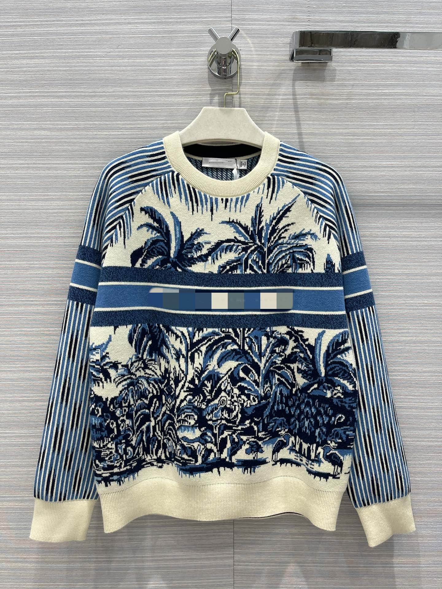 

2021 Milan Runway Sweaters Long Sleeve O Neck Women' Sweaters High End Jacquard Pullover Women Designer 0416-5, Black
