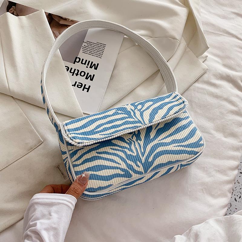 

Evening Bags Zebra Pattern Cute Small PU Leather Shoulder Baguette For Women 2021 Summer Simple Handbags And Purses Female Totes