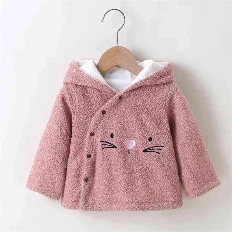 

Arrivals Winter Children Casual Cotton Long Sleeve Hooded Print Cat Baby Girls Or Boys Hoodies 0-2T 210629, Pink