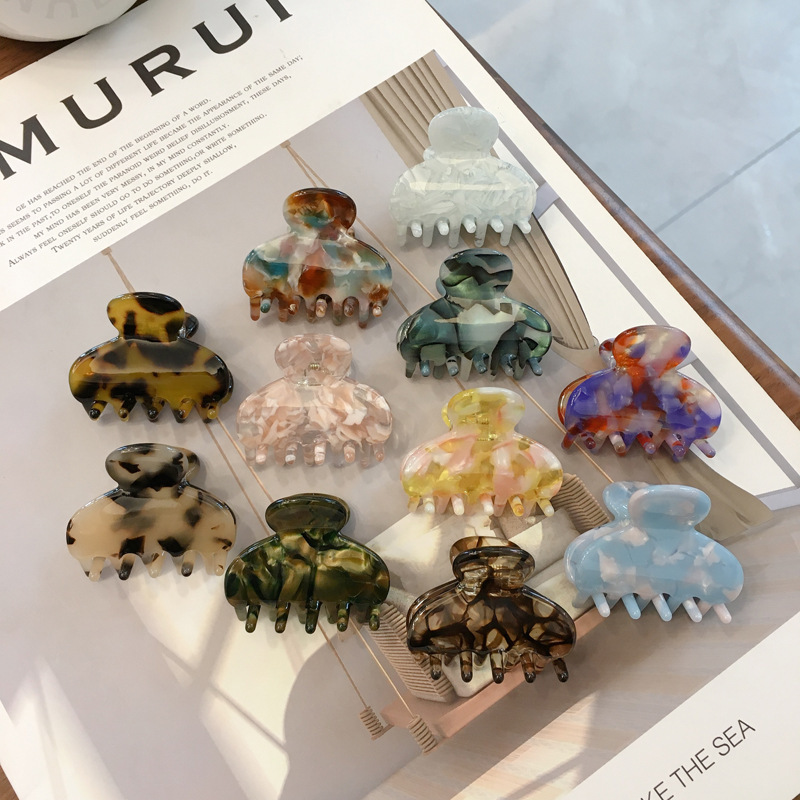 

Acrylic Hair Clip Clamps Women Acetate Geometric Hairpin Mini Hair Claws Tortoiseshell Marble Textured Barrettes Hair Accessories 4521 Q2