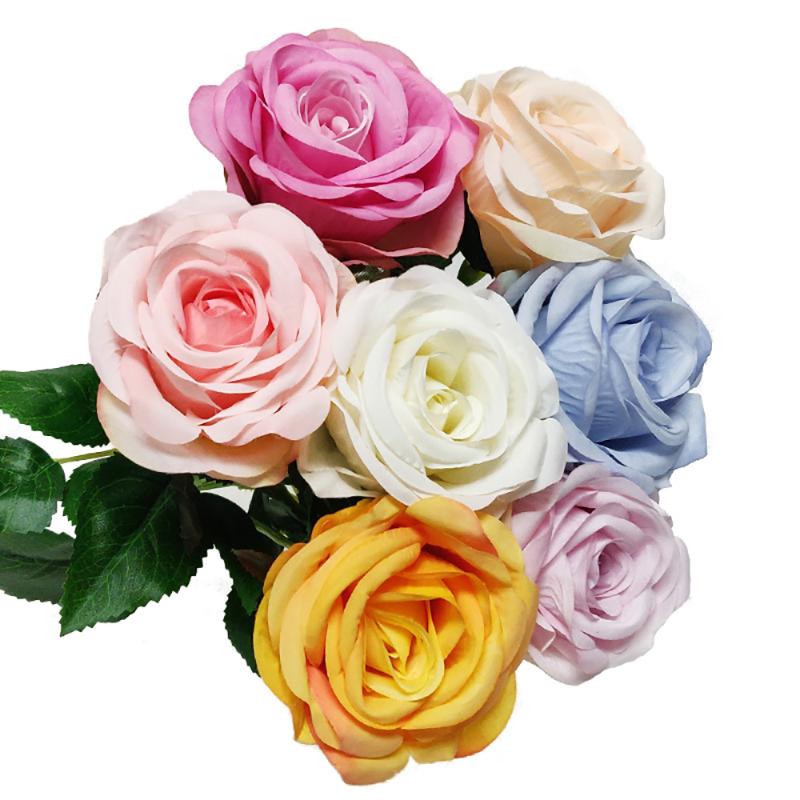

Decorative Flowers & Wreaths 1 Branch Artificial Wedding Home Decoration Imitation Rose Party Supplies High Quality Festival Gift 7 Colors