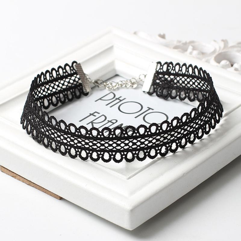 

Chains Necklace Pieces Velvet Classic Choker Lace Tattoo Set Stretch Gothic 3 Necklaces & Pendants, Silver