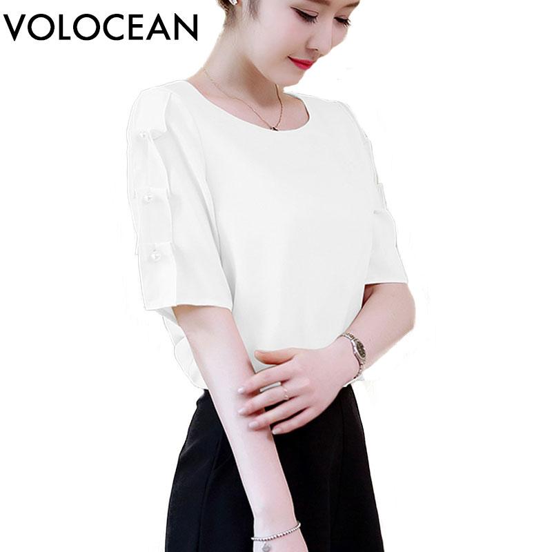 

Womens Tops Women Summer Chiffon Blouse Shirt Loose Woman O-Neck Blusas Feminina Female Top Tee Women' Blouses & Shirts, Blue