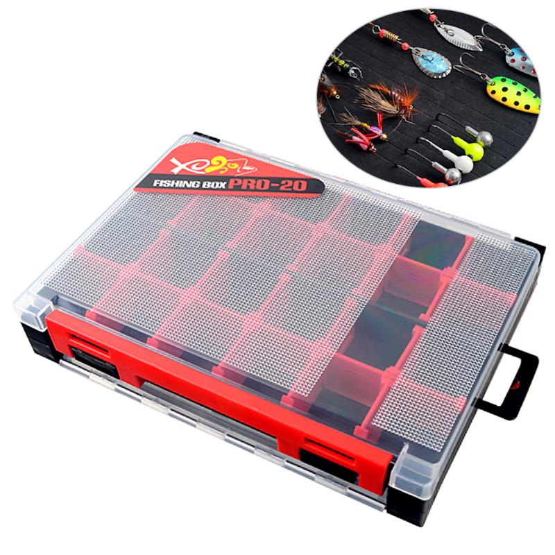 

Double Sided Fishing Tackle Box Storage Trays With Removable Dividers Lures Hooks Case Organizer Accessories