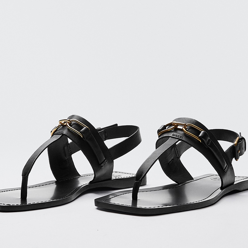 

Sandals Vintage indie folk Murched leather genuine gold buckle fashion summer pomegranate women sandals shoes 's 8P98, Black
