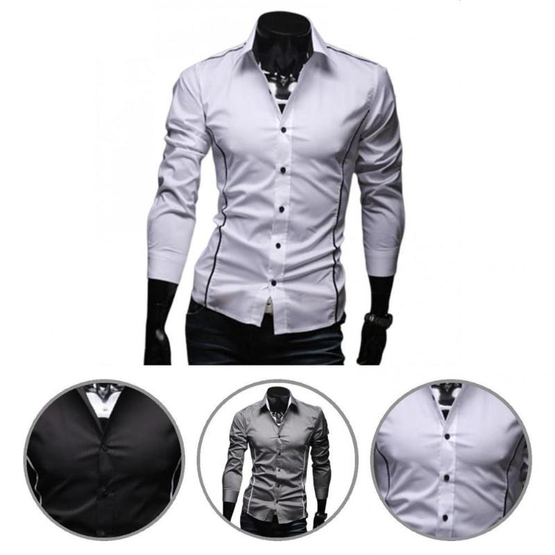 

Men's Casual Shirts Great Autumn Shirt Lapel Soft Thin Male Men, Black