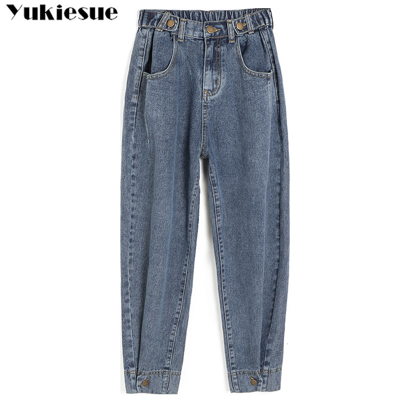 

Women Mom Jeans Harem Casual Denim Pants Boyfriends Femme Trousers Ripped Vintage Retro 210518, Light blue