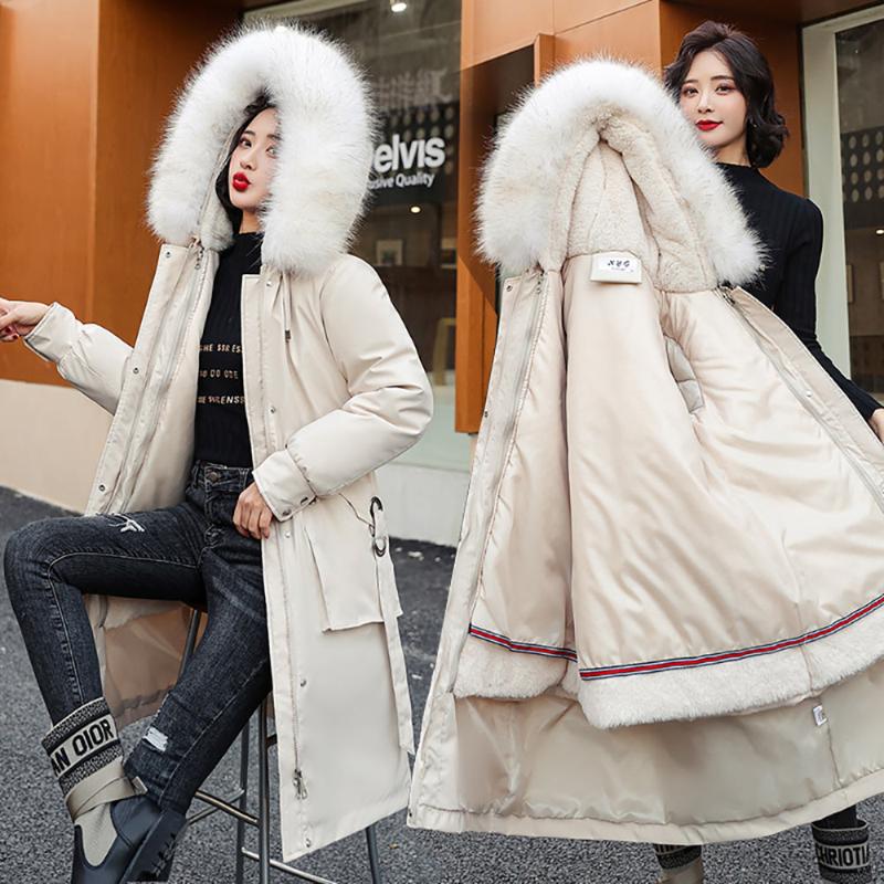 

Women's Down & Parkas Vielleicht -30 Degrees Snow Wear Long Winter Jacket Women Fur Hooded Clothing Female Lining Thick Coat, Beige