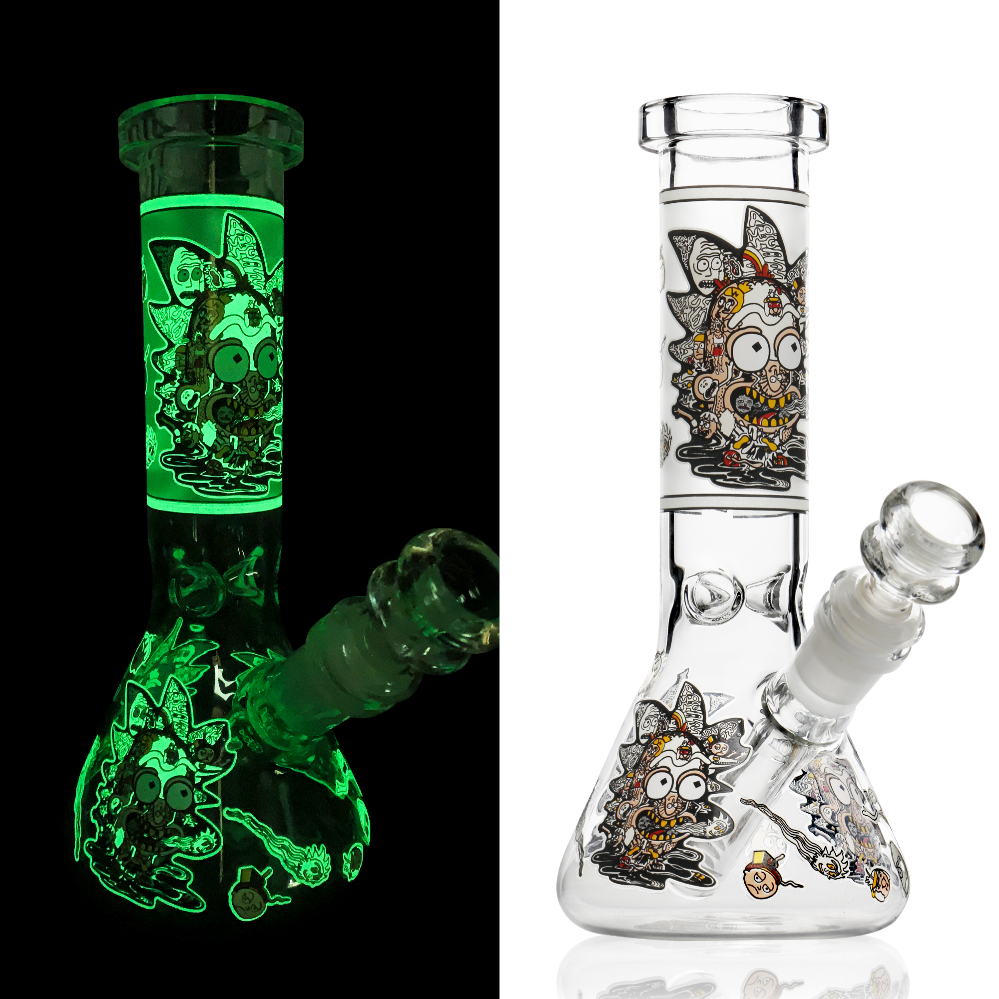 

REANICE GlassÂ Bongs Mini Handmade Green Bong Smoking Water Pipes WithÂ Downstem