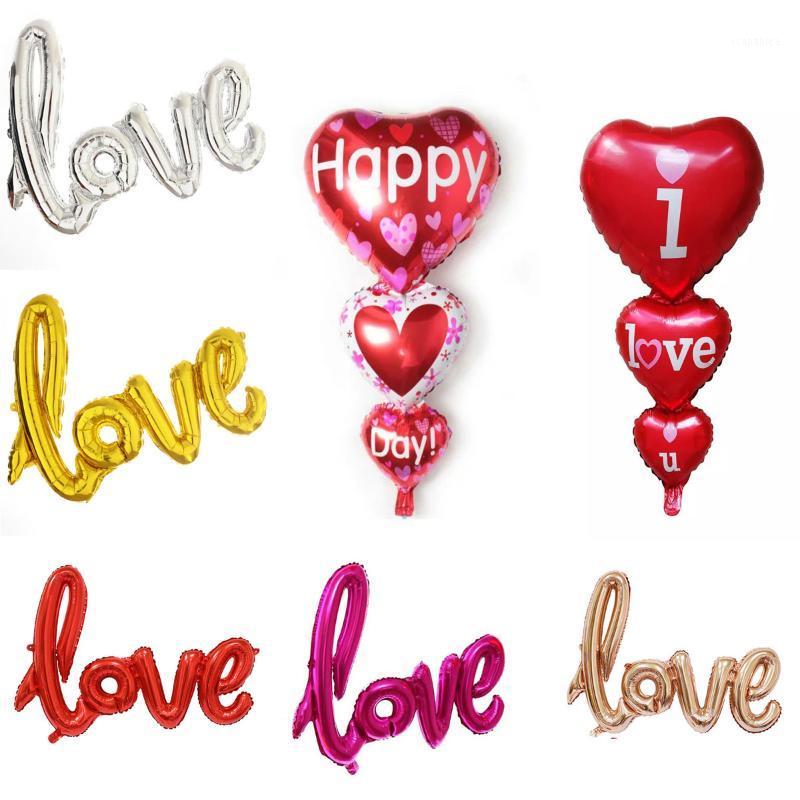 Party Decoration 1pcs/set 32inch Love Letter Foil Balloons Champagne Balloon Wedding Valentines Day Gift Marriage Decor