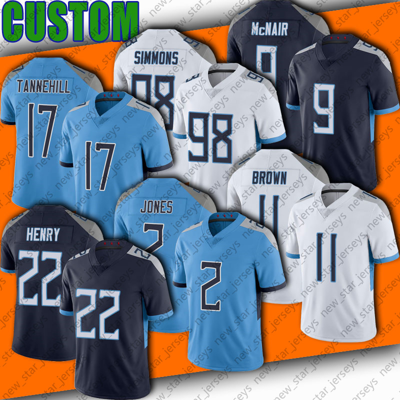 

2 Julio Jones 22 Derrick Henry A.J. Brown Jersey Football Jeffery Simmons Taylor Lewan Kevin Byard Jerseys Steve McNair Adrian Peterson Rashaan Evans Bud Dupree Farley, Youth custom size s-xl (tt)