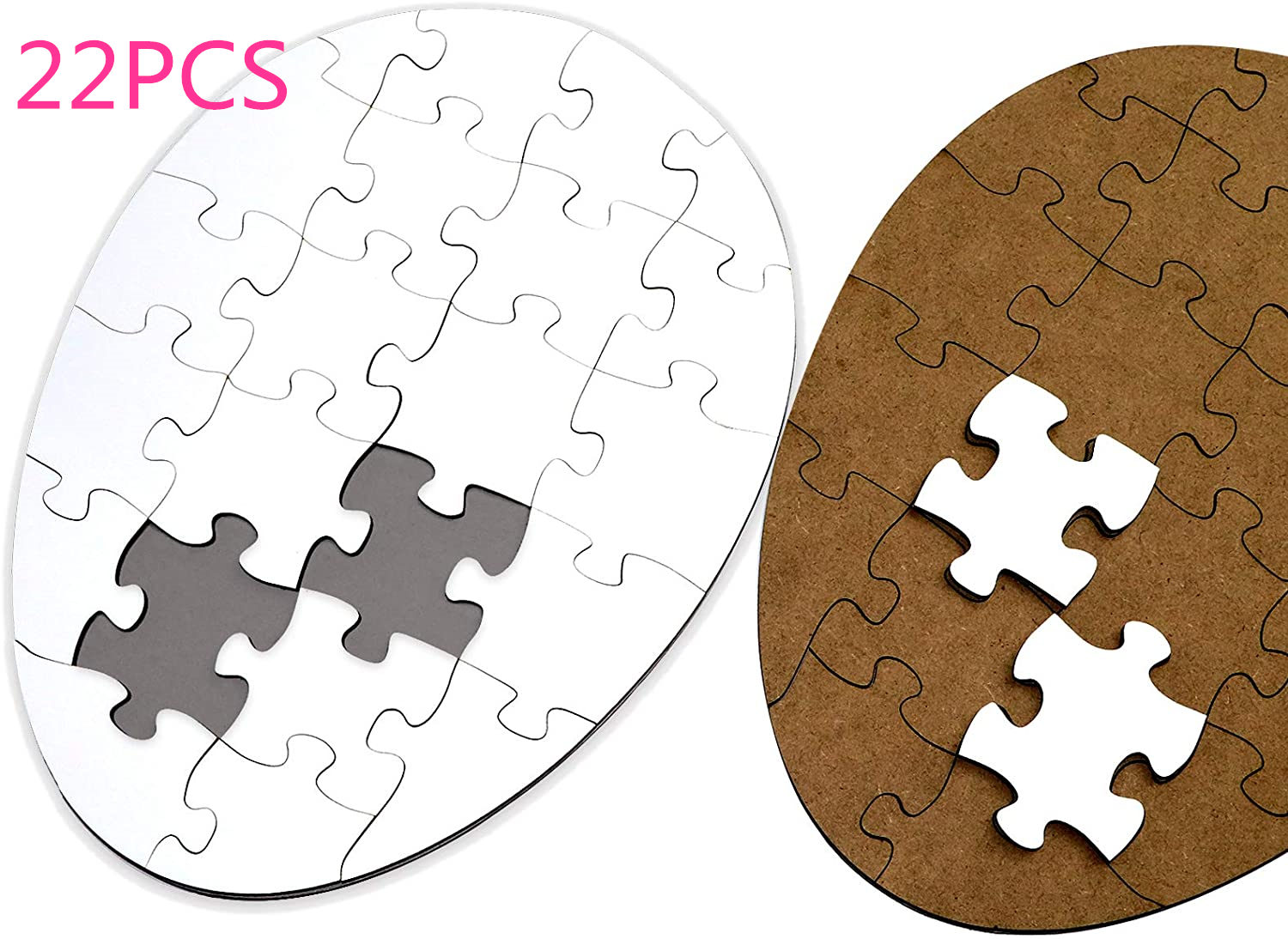 

DHL Easter Egg Oval Shape Wood Blank Sublimation Puzzle DIY Heat Press Trasfer MDF Blank Jigsaw Party Decoration 22PCS