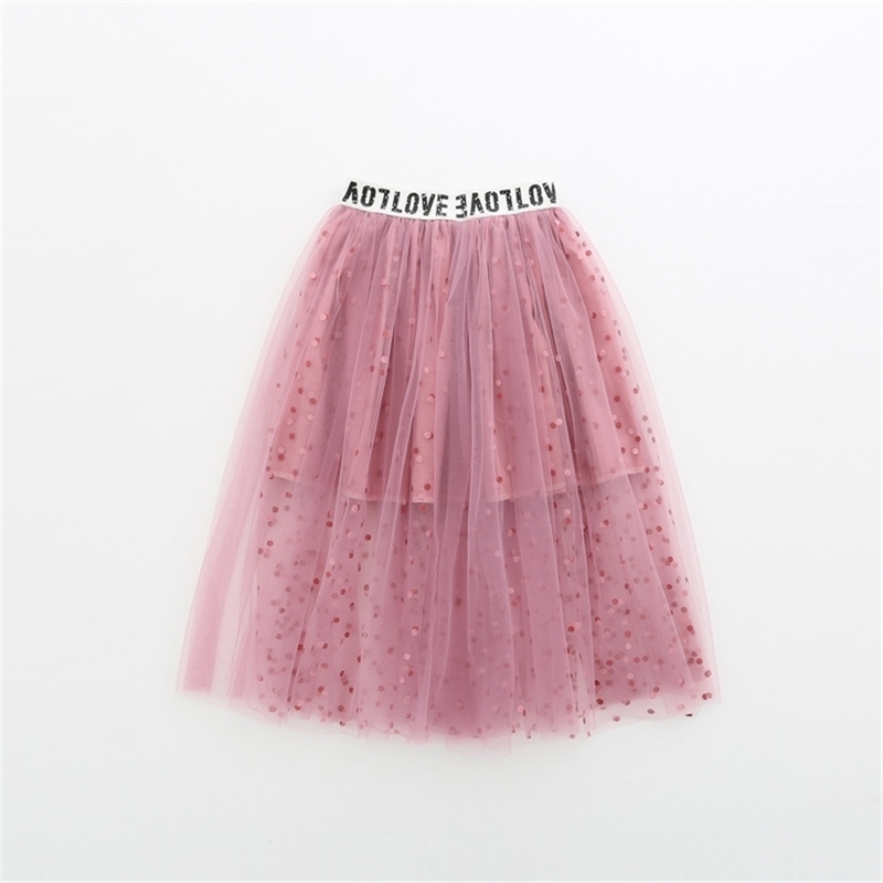 

Fashion Sequins Girl Skirt Tutu Baby Kids Princess Mesh Party Dance Ballet s Tule s Children Long 210728, Pink