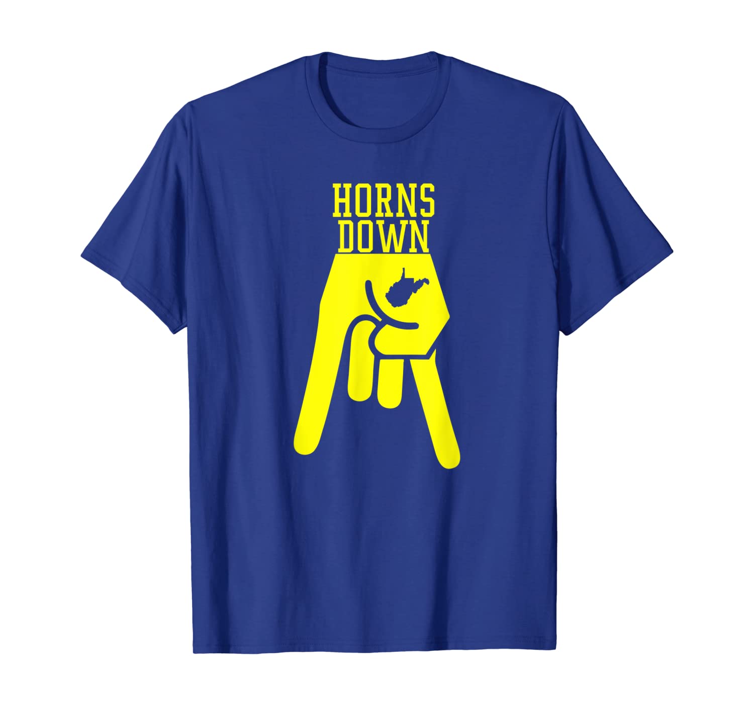 

Horns Down West By God Virginia T-Shirt, White;black