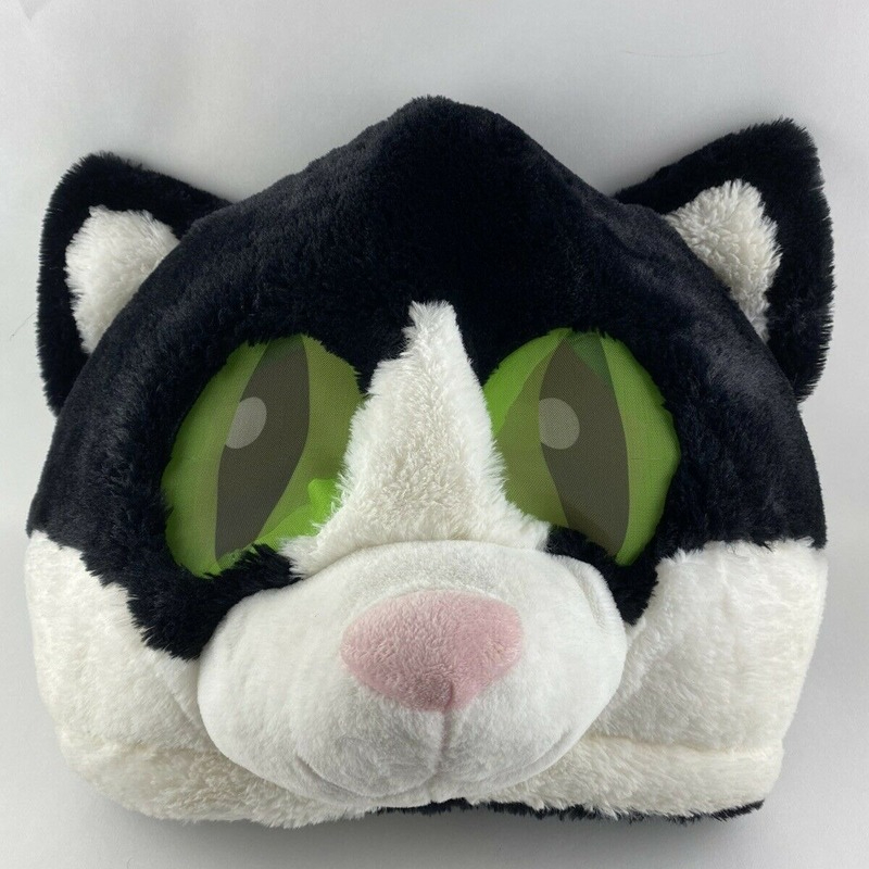 Mascot CostumesCat Mascot Head Plush Adult Large Mask Costume Black Plush Mask-image-747523728