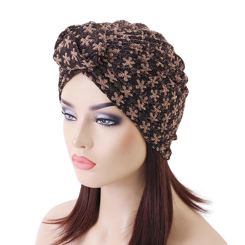 

Bonnets Women Hat Europe And The United States Retro Style Knot Headband Lady Bright Silk Cover Up Fashion Cap Female Beanie/Skull Caps, White