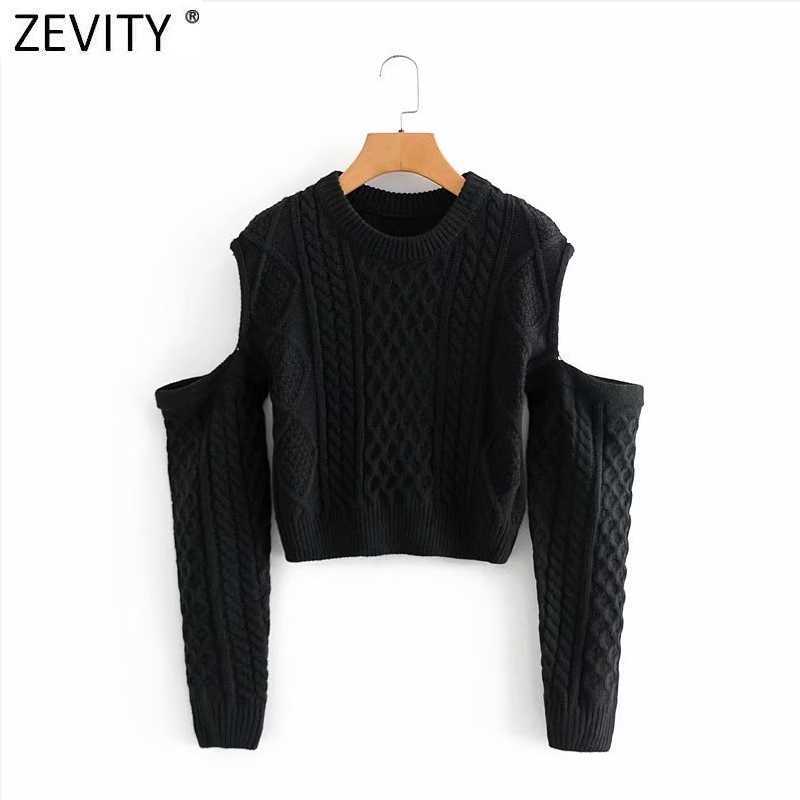 

Zevity Women Fashion O Neck Off Shoulder Short Twist Sweater Lady Chic Long Sleeve Casual Slim Knitting Pullovers Tops S532 210603, Tdd s532k