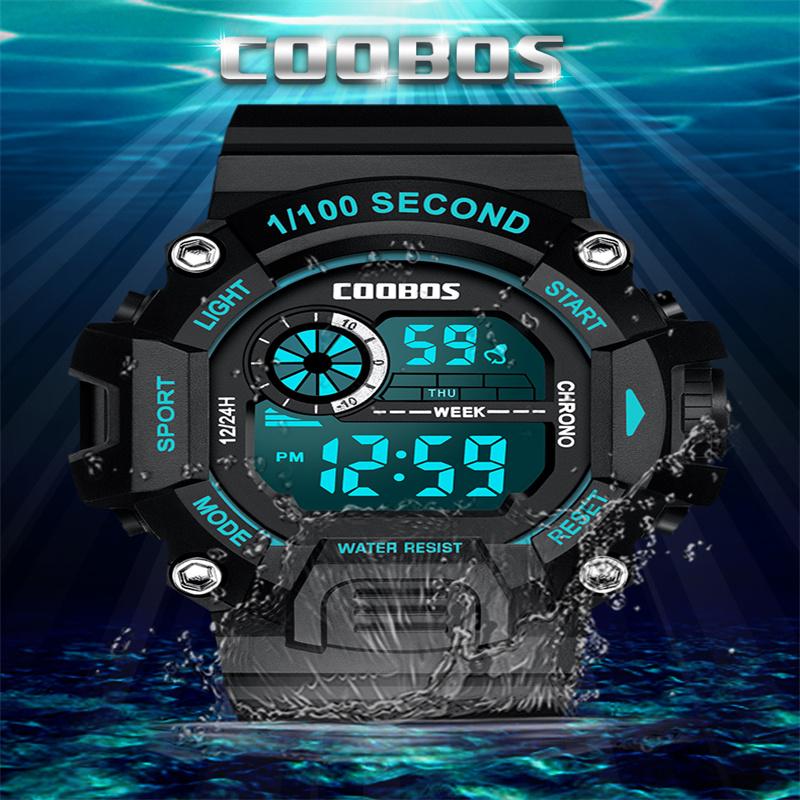

Wristwatches Sports Digital Watch For Men Montre Elettronica Wristwatch Waterproof Watches Male Alarm Clock Electronic Reloj Deportivo Hombr, Black