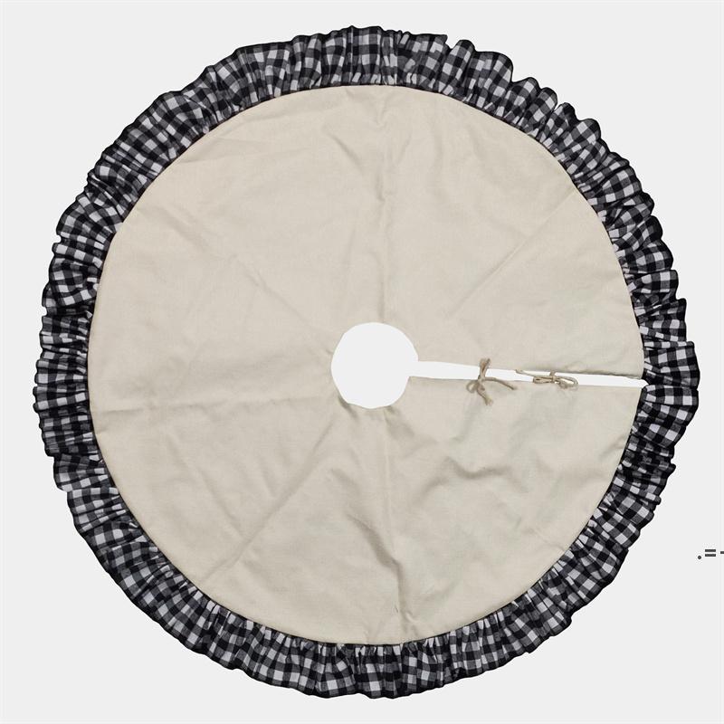 

Sublimation Tree Skirt Decoration Linen Thermal Transfer Printing Skirts Christmas Decorations Blank Single Side sea shipping HWB9597