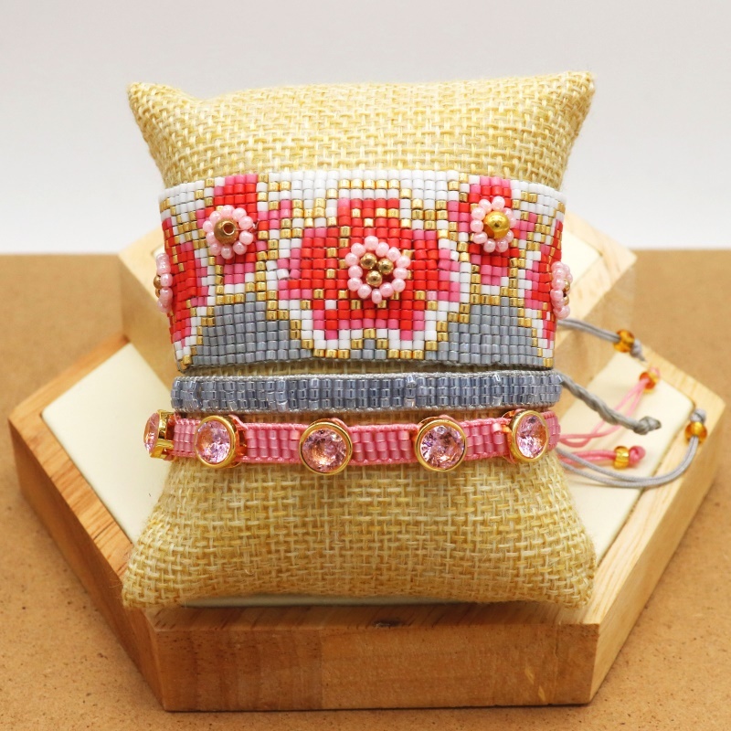 

ZHONGVI Bracelet Women Flower Pattern Bracelets Turkish Miyuki Jewelry Glass Beaded Evil Eye Pulseras Femme Handmade 2021 Gift