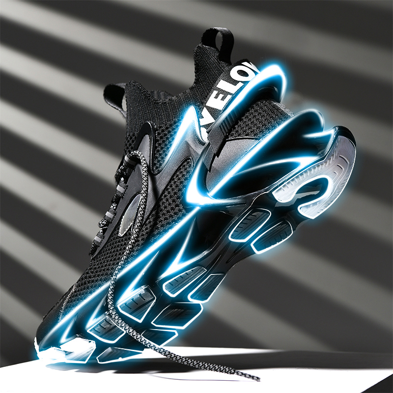 

Blade-Sharp Shoes Mens Summer Breathable Sports Black Mesh Flying Woven 2021 New Shock-Absorbing Running Shoes Versatile Fashion Shoes, Customize