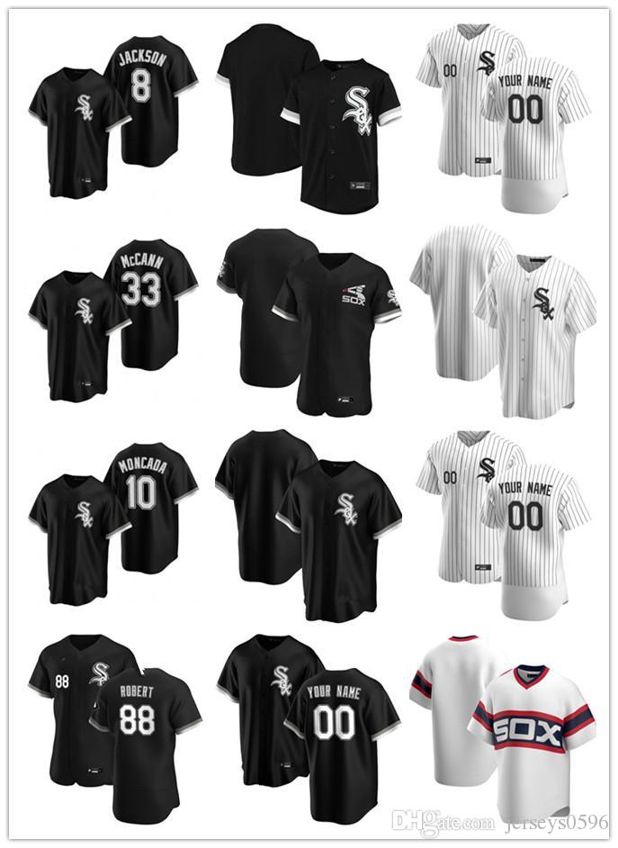 

Custom Mens women Youth Chicago White Sox 88 Luis Robert 8 Bo Jackson 10 Yoan Moncada 33 James McCann Baseball Jerseys 4XL, Blue;black