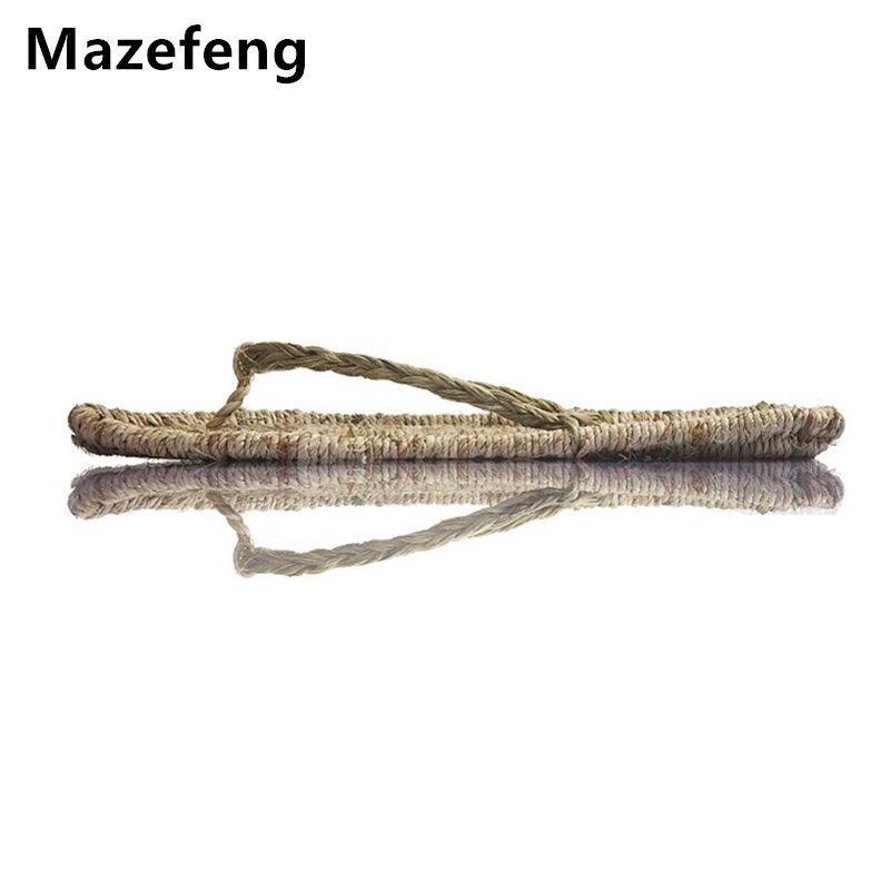 

Sandals Mazefeng Massage Slipper Men Summer Straw Shoes Handmade Male Casual Slippers Slides Unisex Size 35-44, Black