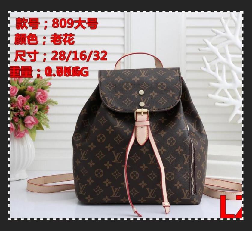 

1- LV LOUIS 1 VITTONBackpack Luxurys Designers Bags Lady Genuine Leather Backpacks Women school bag Satchel Shoulders Bag, Golden;silver