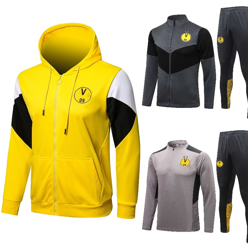 

Germany Dortmund tracksuit jacket Soccer Sets Braut Hland Marco Reus full zipper jackets Borussia tracksuits training Hummels Thorgan Hazar, Black
