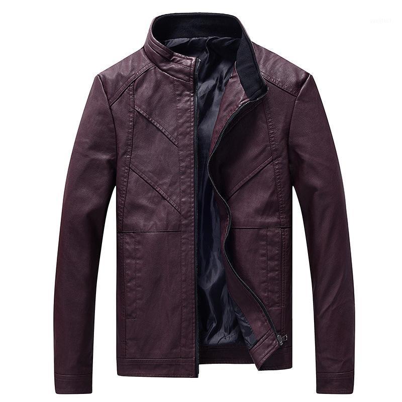 

Men's Jackets MRMT 2021 Brand Leisure Washed Motorcycle Leather Pu Collar Overcoat For Male Jacket Coat, Black