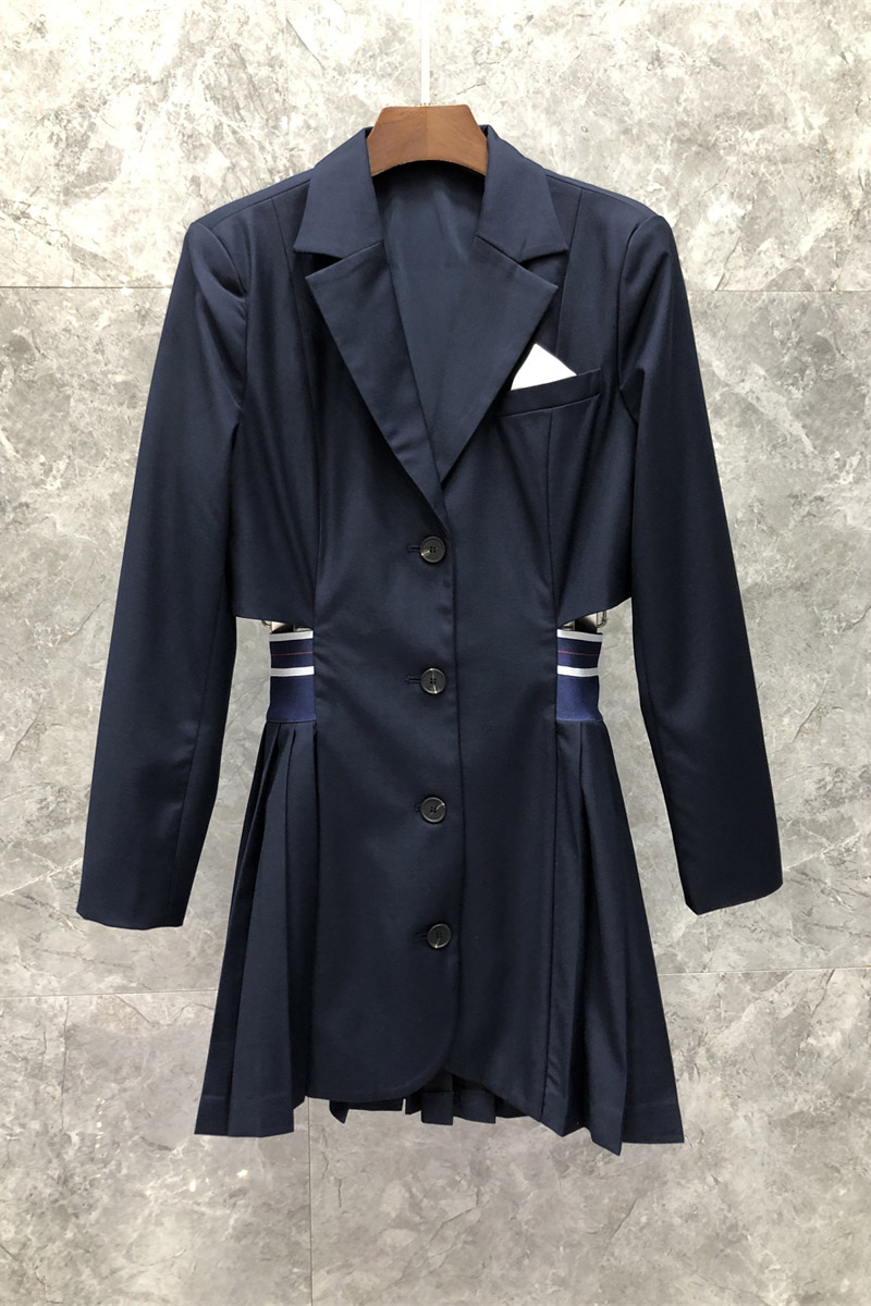 

Midriff Outfit Design Slimming Suit Skirt Womens Clothing Autumn European Goods New Style Fried Street Fashion Cool Short Skirt, Dark blue