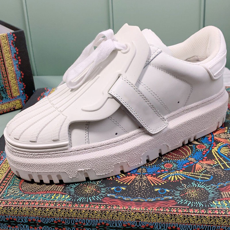 

White Shell designer fashion casual shoes film sneakers men and women modern style increased 4cm sole 35-45 top high quality with original box, 11
