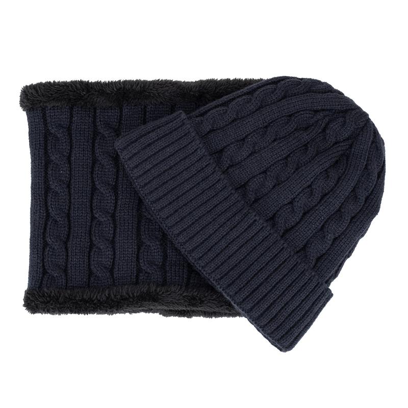 

Beanies Three Fold Thick Hats Winter Scarf Fur Knitted For Women Fashion Solid Warm Cashmere Wool Skullies Female