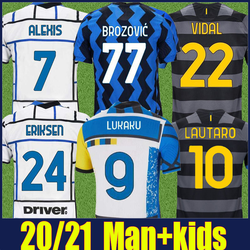 

The Nerazzurri Inter ERIKSEN LAUTARO LUKAKU soccer jerseys SKRINIAR BARELLA ALEXIS football jersey man Kids Kit BROZOVIC VIDAL PERISIC shirts Short sleeves 20/21, 2020 3rd