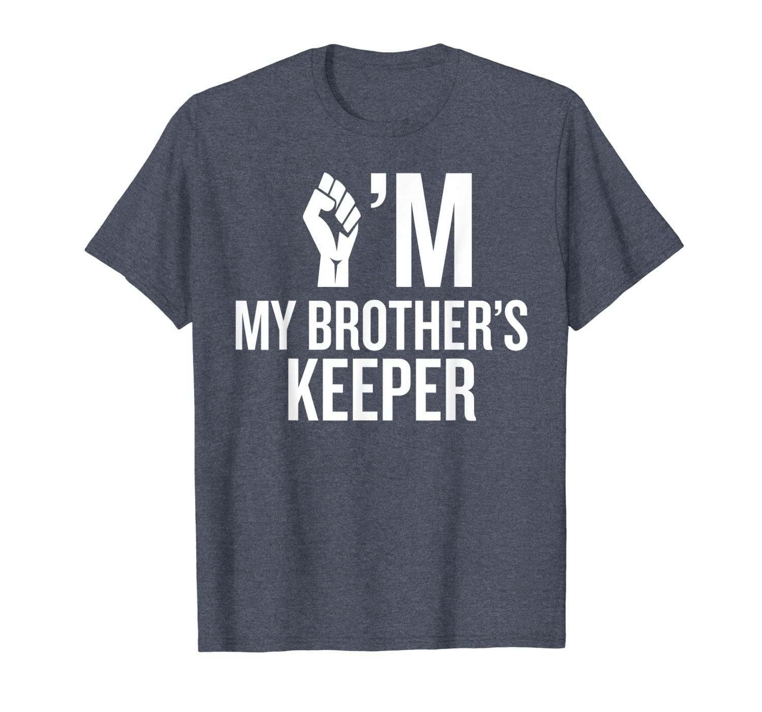 

i'm my brother's keeper with resistance fist graphic t-shirt, White;black