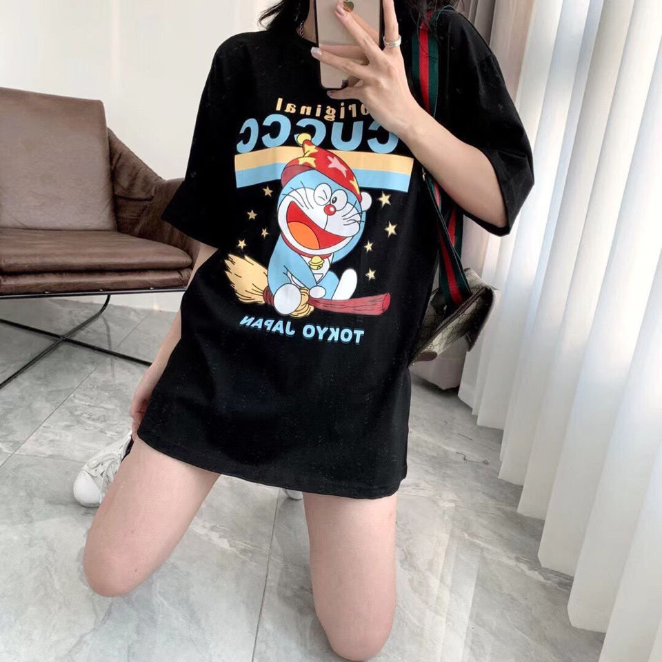 

DORAEMON short-sleeved t-shirt lovely sweet couple outfit cotton undershirt, White