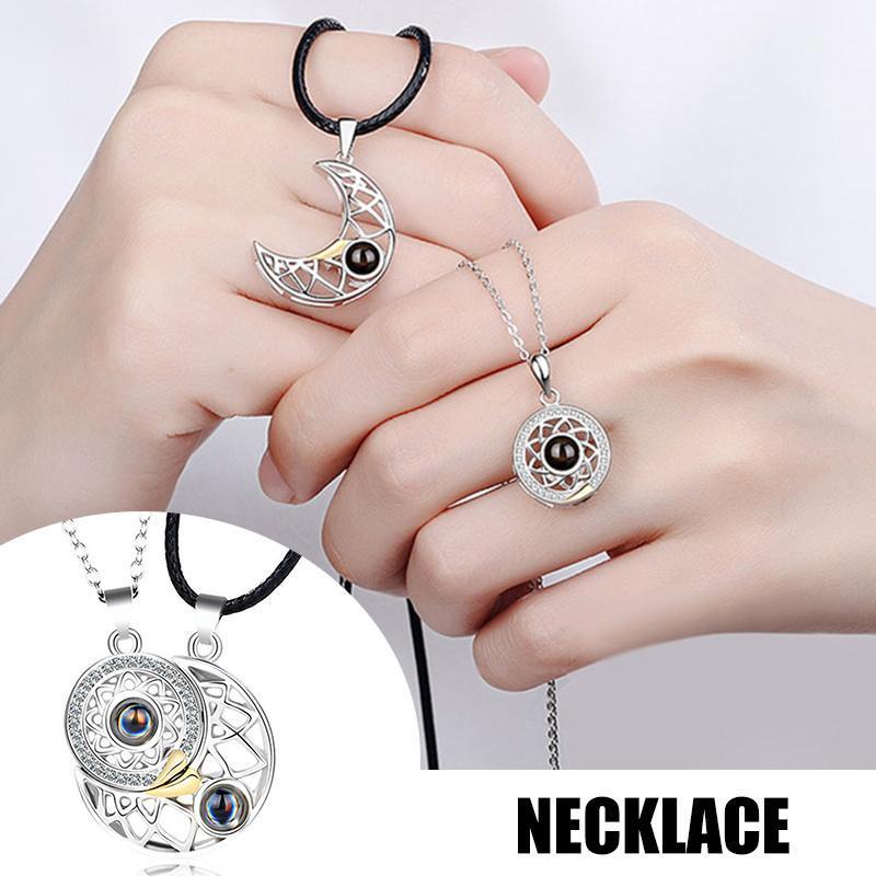 

Chains The Latest Sun Moon Star Couple Necklace Magnet Mutual Attraction Valentine's Day Pendant Choker Jewelry Gift Women AIC88
