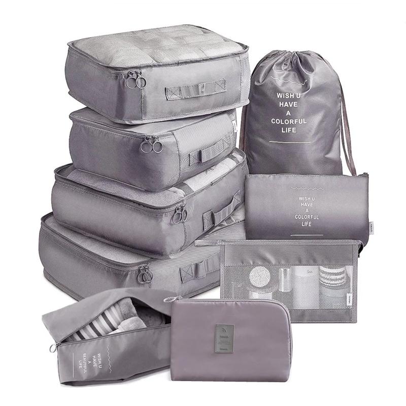 

Pieces Set Travel Organizer Storage Bags Suitcase Packing Cases Portable Luggage Clothes Shoe Tidy Pouch Cosmetic &, 1pcs gray data